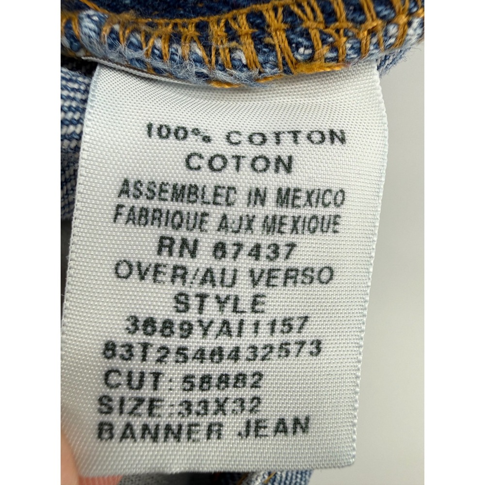 Vintage Polo Ralph Lauren Jeans Mens 33x32 Blue Banner Wide Leg Baggy Y2K - Picture 6 of 11